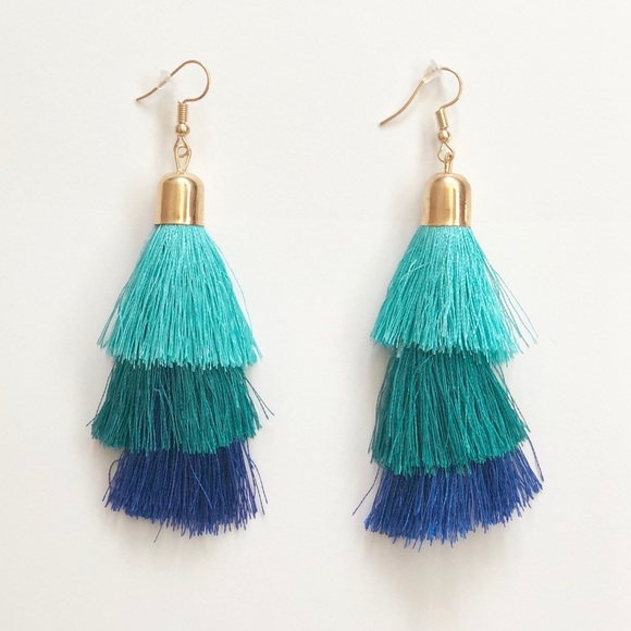 Bella Ella Boutique Jewelry - Multi Colored Fringe Tassel Earrings